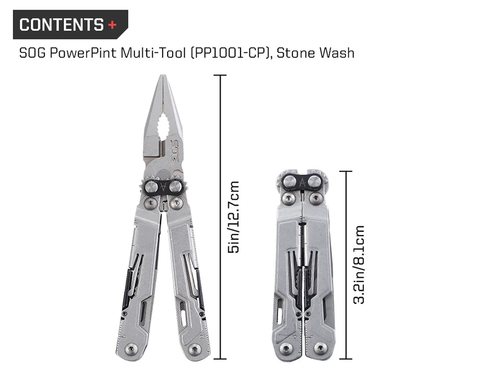 SOG PowerPint 18-in-1 Multi-Tool – Compact Tactical EDC with Pliers & Knife