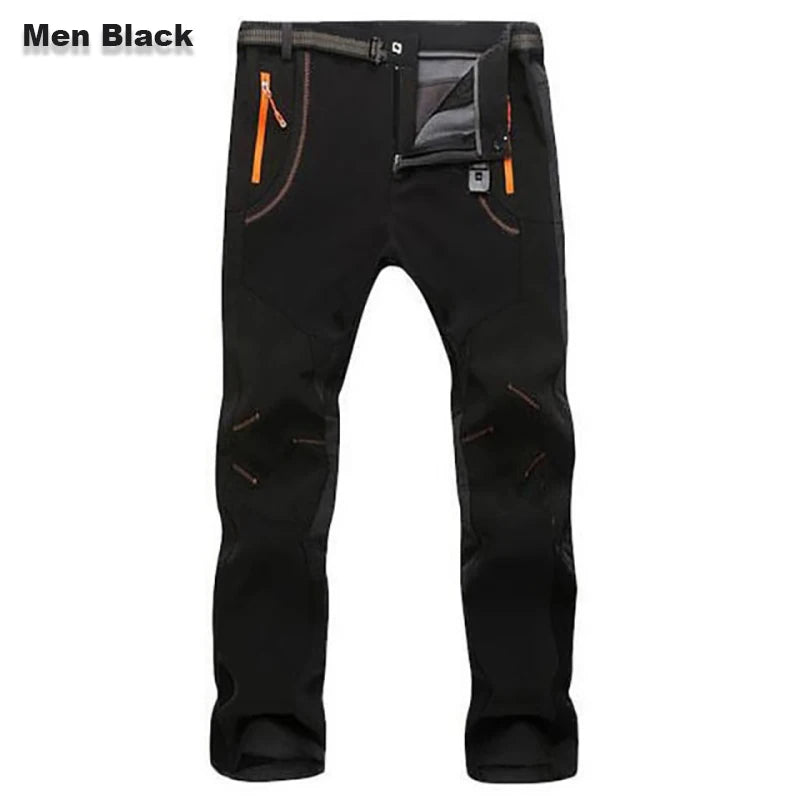 LNGXO Men’s Winter Fleece Hiking Pants, Waterproof Softshell Trekking Trousers