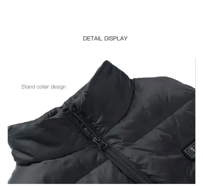 USB Heated Jacket with 9 Zones Electric Graphene Heat Coat