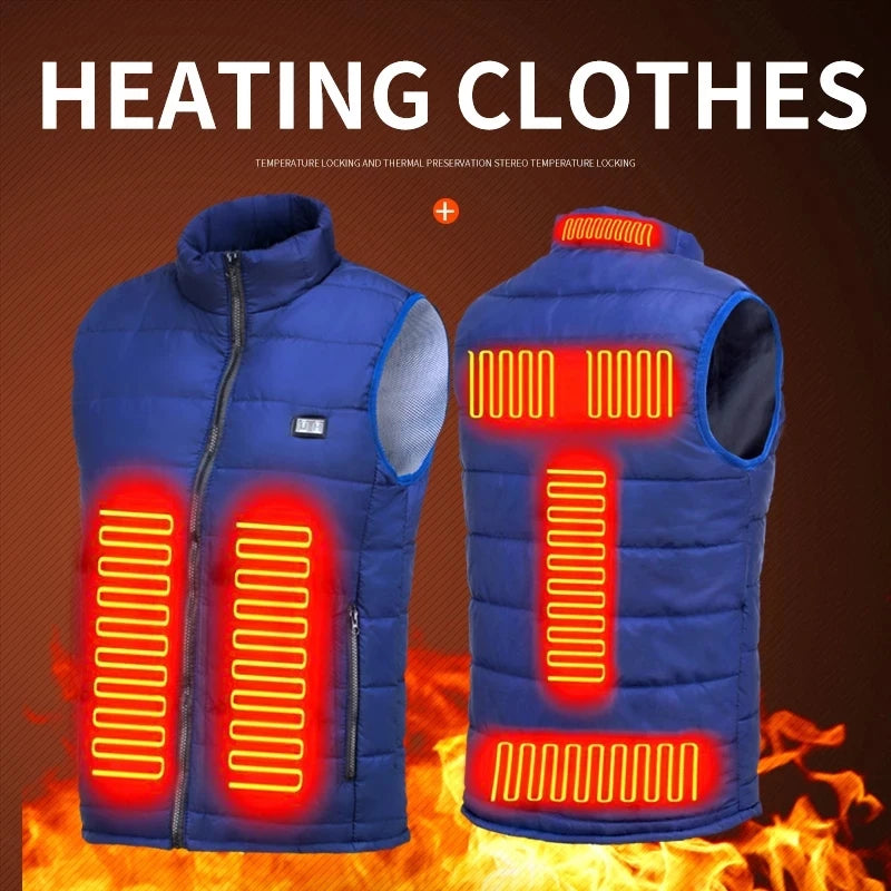 USB Heated Jacket with 9 Zones Electric Graphene Heat Coat