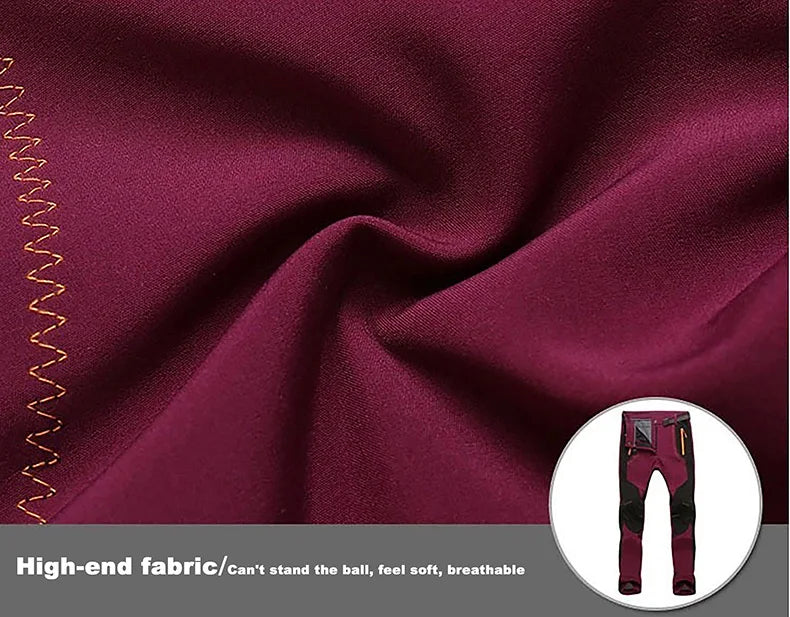 LNGXO Men’s Winter Fleece Hiking Pants, Waterproof Softshell Trekking Trousers