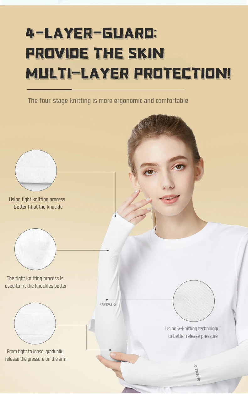 X-TIGER Cycling Arm Sleeves UV Protection Ice Fabric