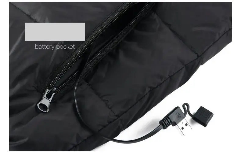 USB Heated Jacket with 9 Zones Electric Graphene Heat Coat