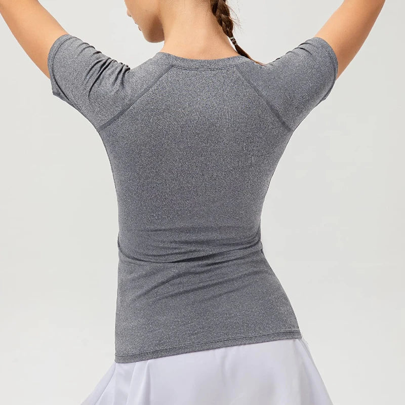 Women’s Compression Short Sleeve Athletic Quick-Dry Workout Shirt