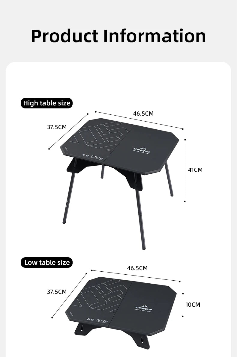ShineTrip 05 Ultralight Camping Table – Folding Dual-Purpose Portable Table