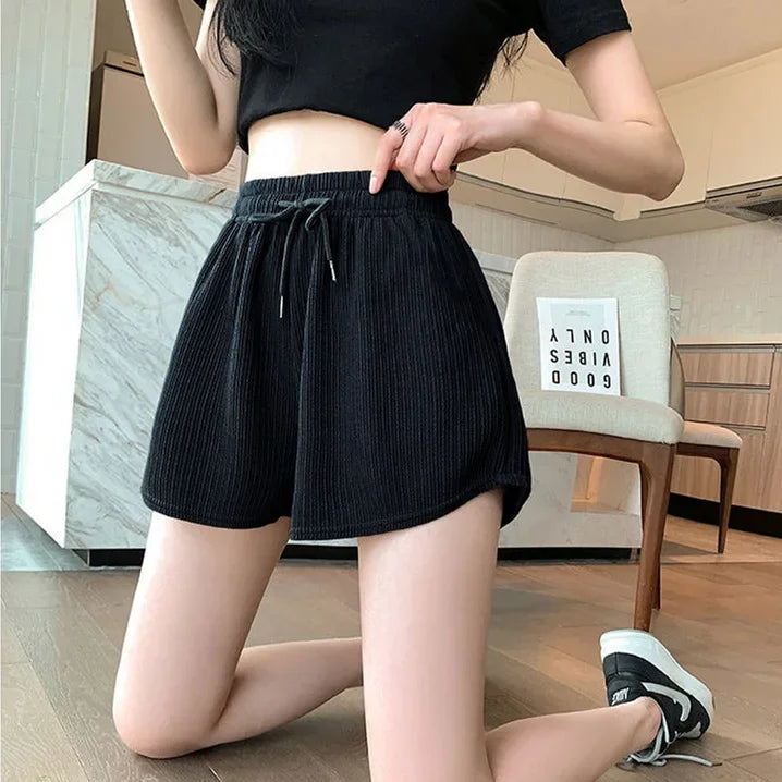 Women’s Yoga Shorts Loose Mid-Waist Breathable Wide-Leg