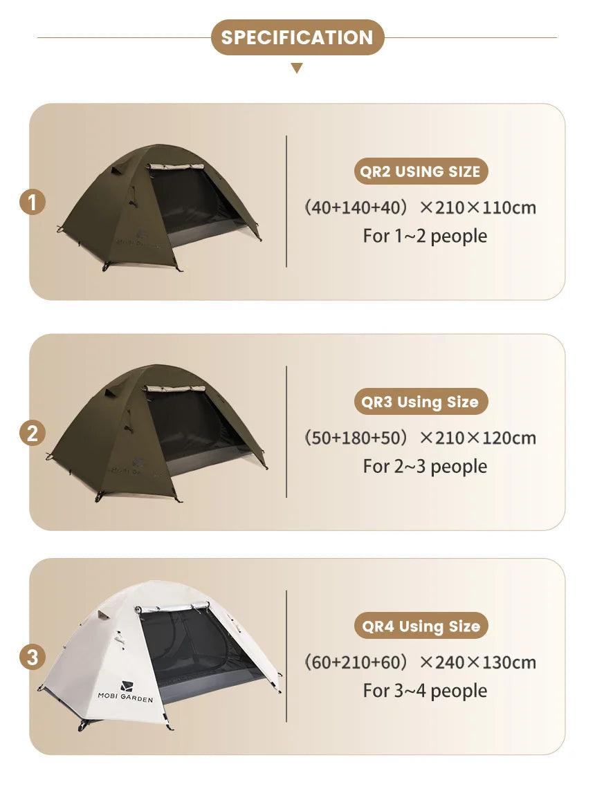 MOBI GARDEN Camping Tent – Waterproof, Sun-Protected & Easy Setup
