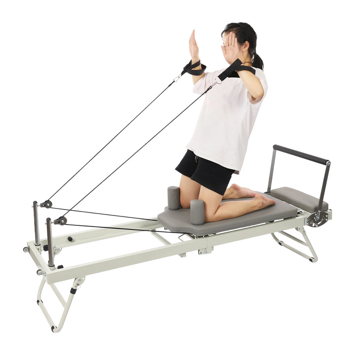 Foldable Pilates Reformer Machine, Multifunctional Yoga Fitness Equipment
