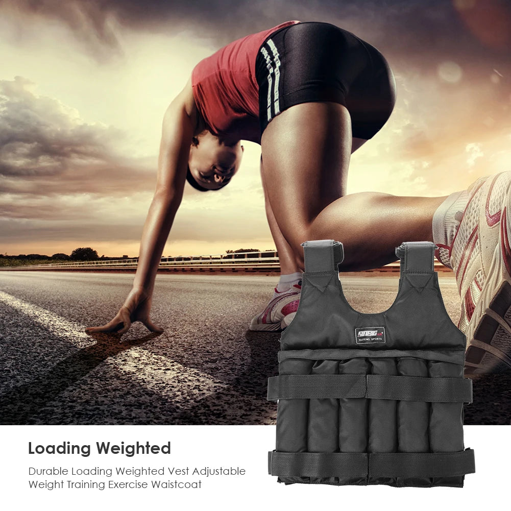 Adjustable Weighted Vest – 3/15/35kg Fitness Training & Running Jacket