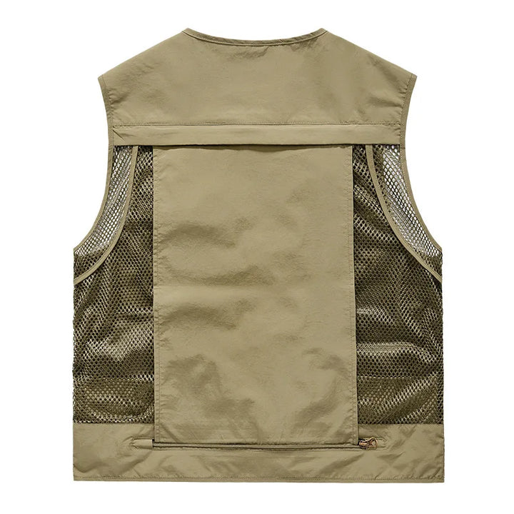 FGKKS Men’s Outdoor Multi-Pocket Vest Breathable Sports Coat