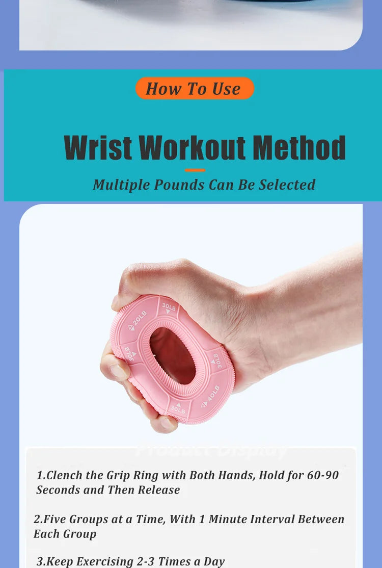 Silicone Adjustable Hand Grip Trainer 20–90LB Forearm & Finger Strengthener