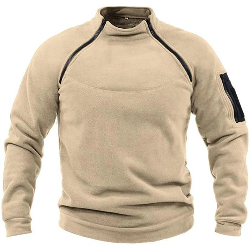 Men’s Tactical Fleece Jacket Windproof Thermal Hiking Coat
