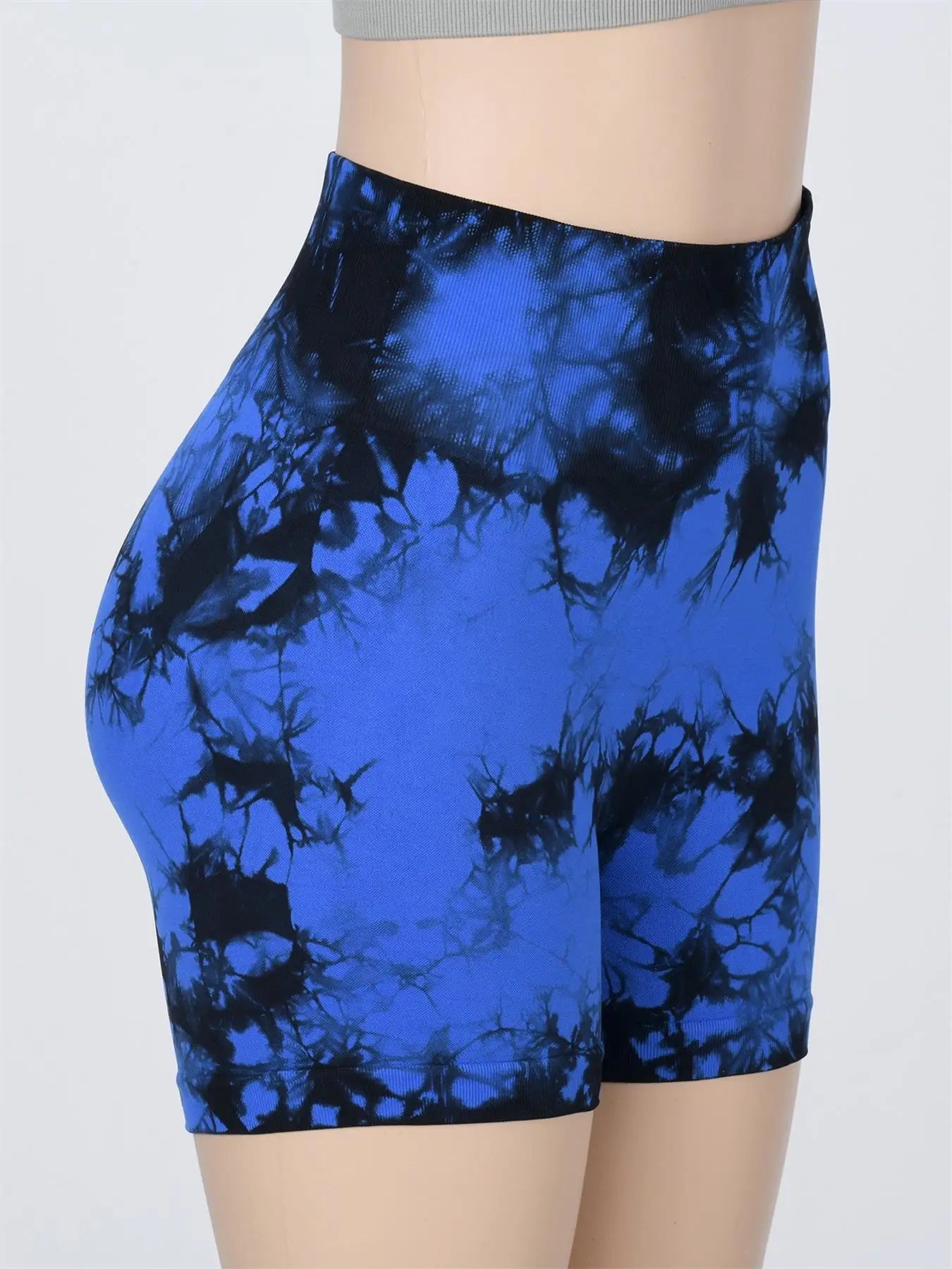 Women’s Tie-Dye High Waist Ruched Sports Yoga Shorts