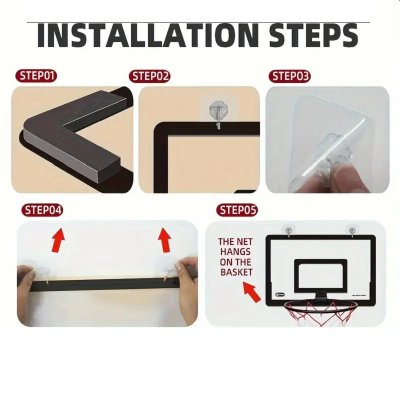 Mini Basketball Hoop Indoor Door/Wall Mounted Game Set