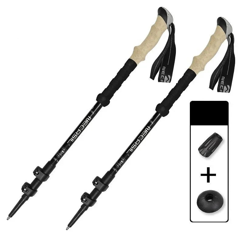2PCS Ultralight Adjustable Trekking Poles with Quick Lock