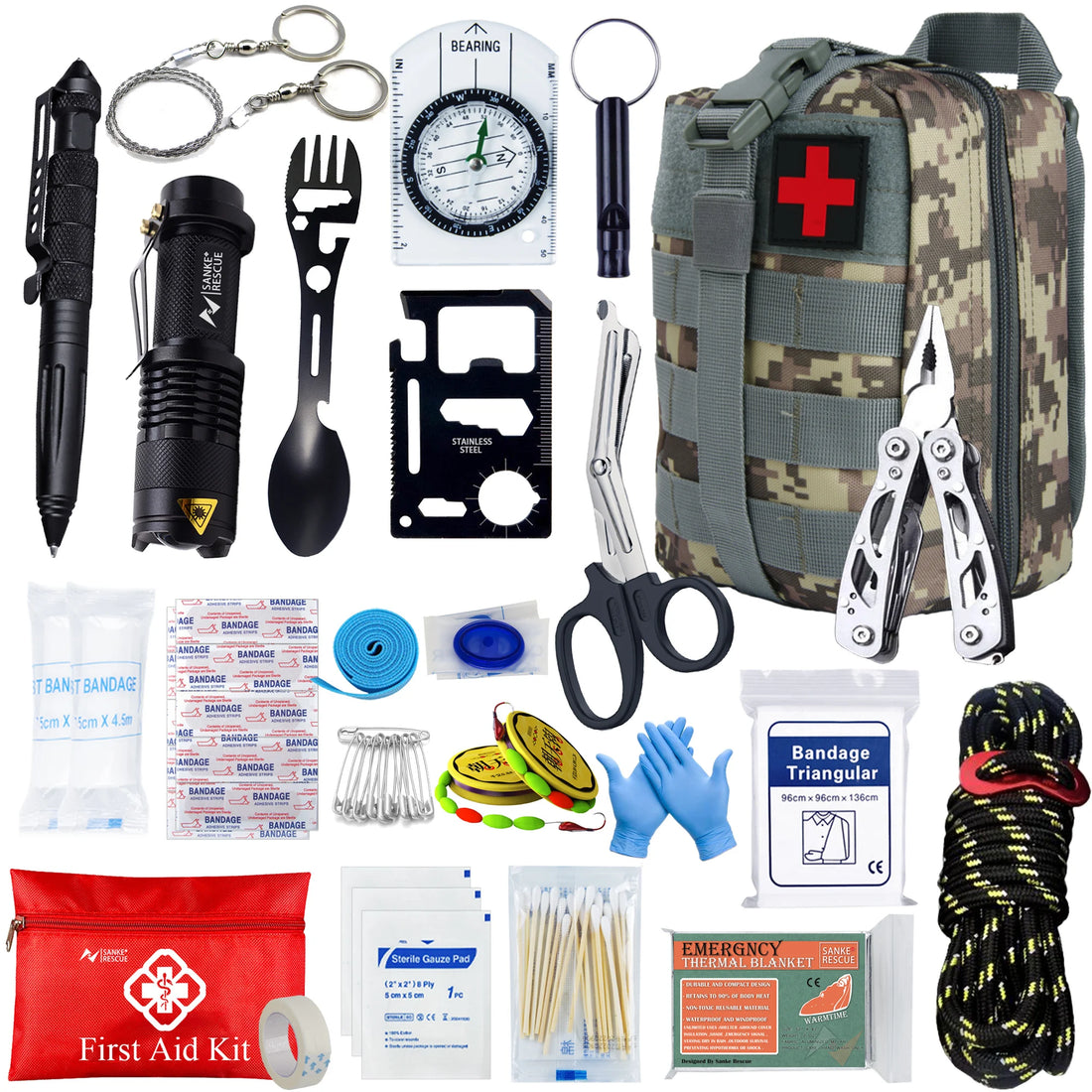 Survival First Aid Kit Molle Emergency Trauma Bag Outdoor Gear