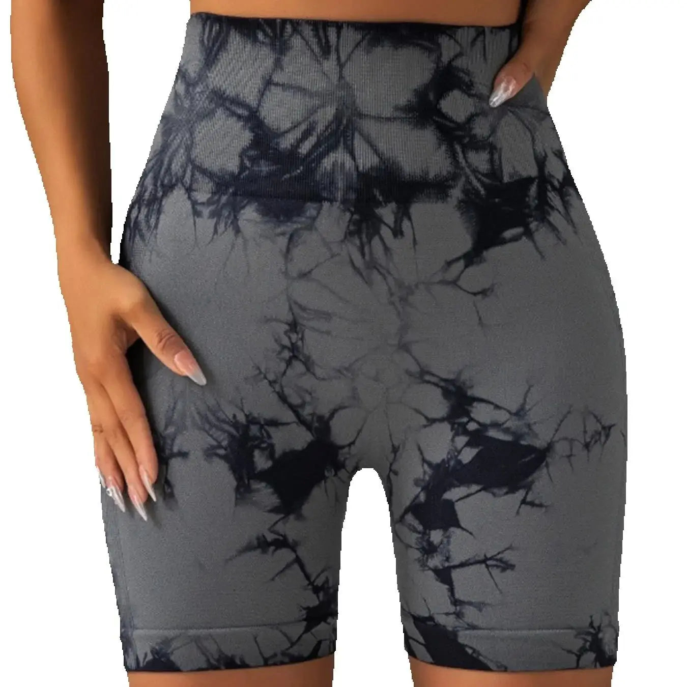 Women’s Tie-Dye High Waist Ruched Sports Yoga Shorts