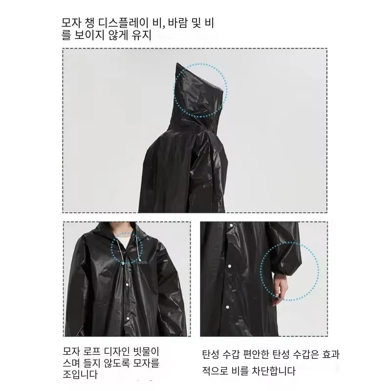 High-Quality EVA Unisex Waterproof Raincoat 145x68CM