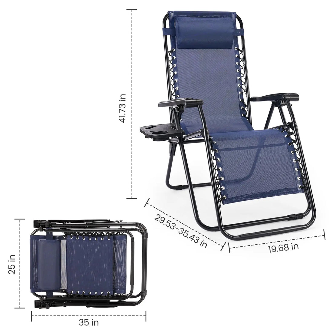 JHK Zero Gravity Recliner Chairs Set of 2 with Cup Holders
