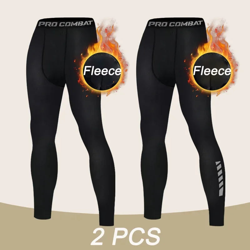 Men’s Warm Compression Leggings Dry Fit Running & Training Pants