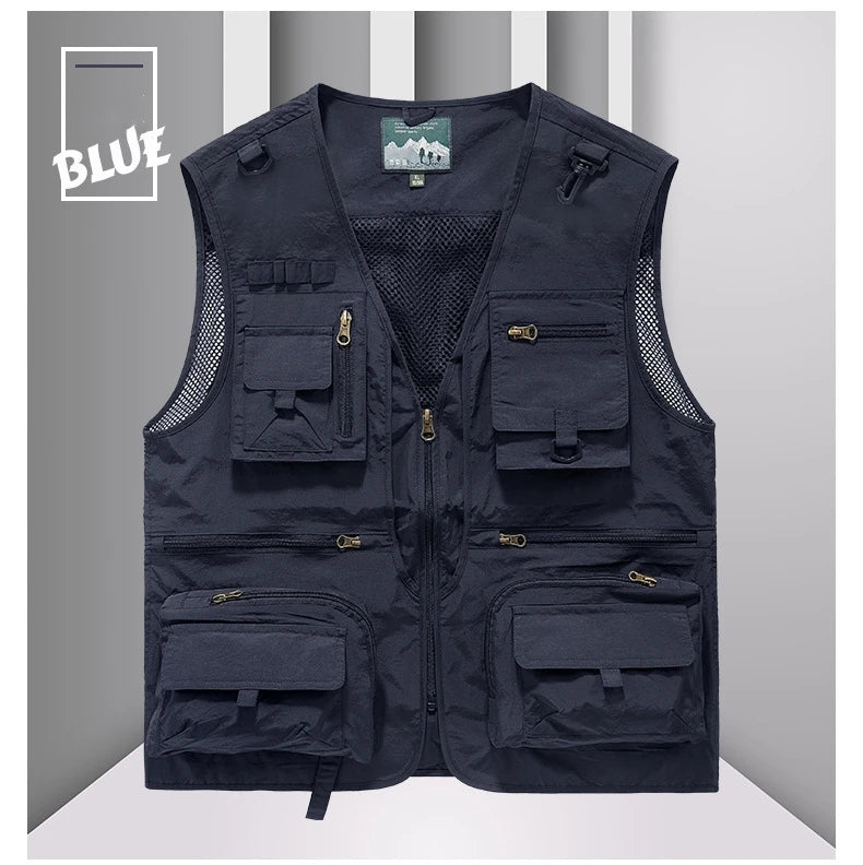 FGKKS Men’s Outdoor Multi-Pocket Vest Breathable Sports Coat