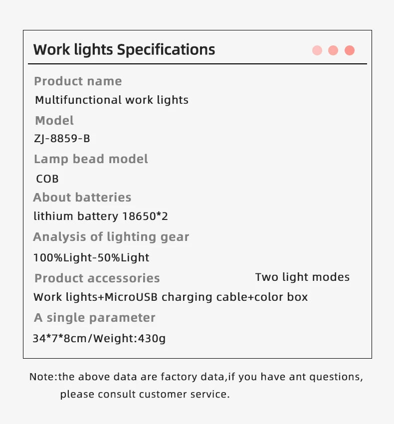 LED Work Light COB Floodlight 8000LM Rechargeable Portable Magnetic Lamp