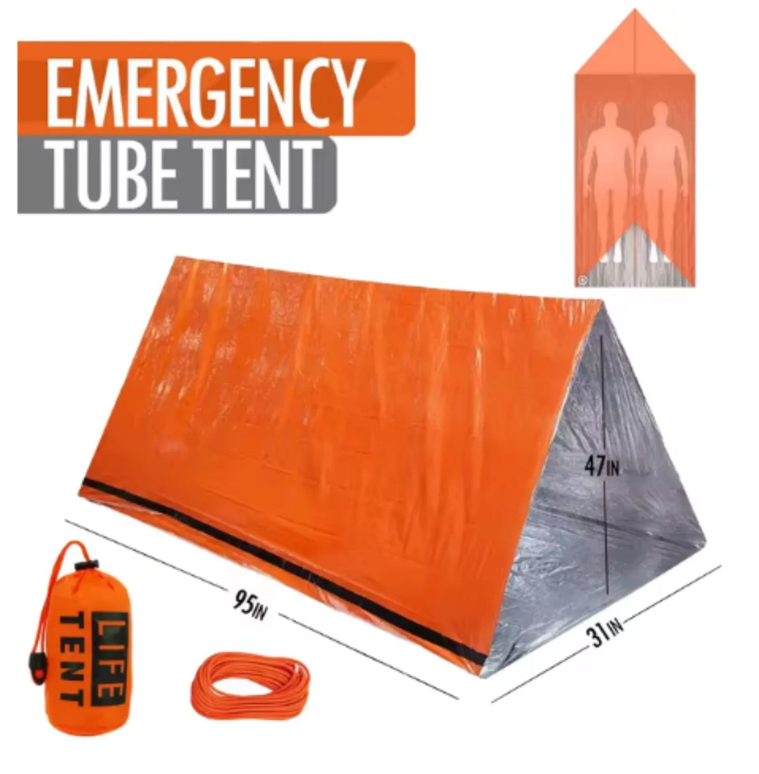 2-Person Emergency Camping Tent Waterproof Travel Shelter