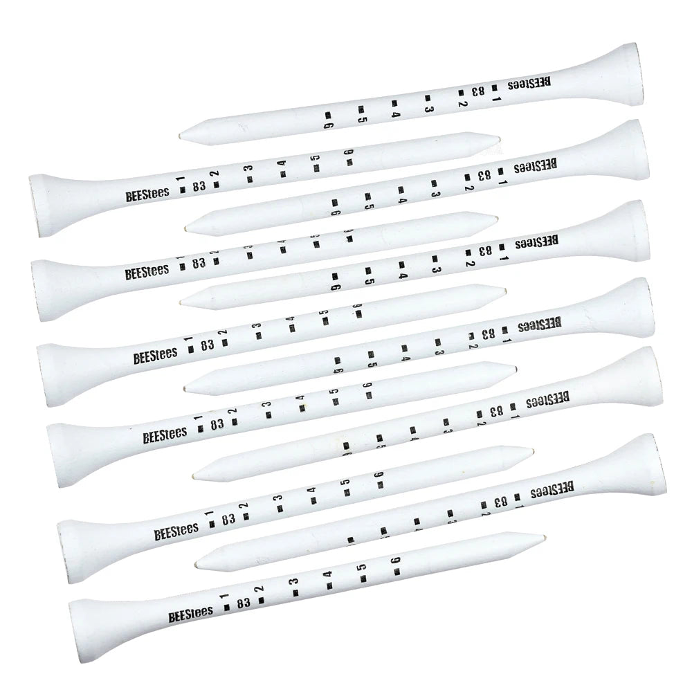 50pcs Premium Wooden Golf Tees with Height Markers