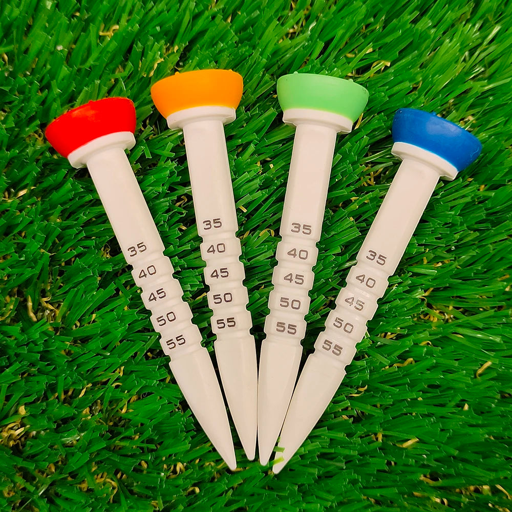 4pcs Adjustable-Height Golf Tees 33–55mm Training Accessories