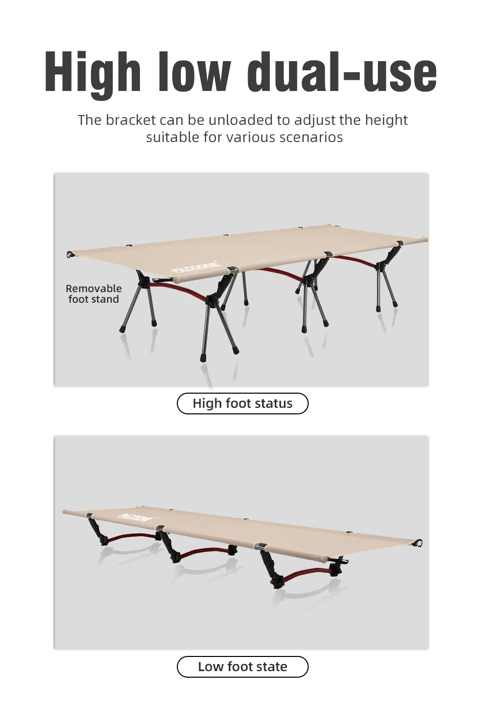 Folding Camping Cot Portable Outdoor Bed for Adults & Kids
