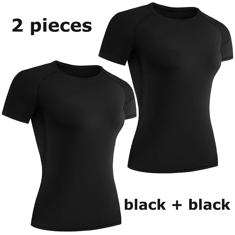 Women’s Compression Short Sleeve Athletic Quick-Dry Workout Shirt