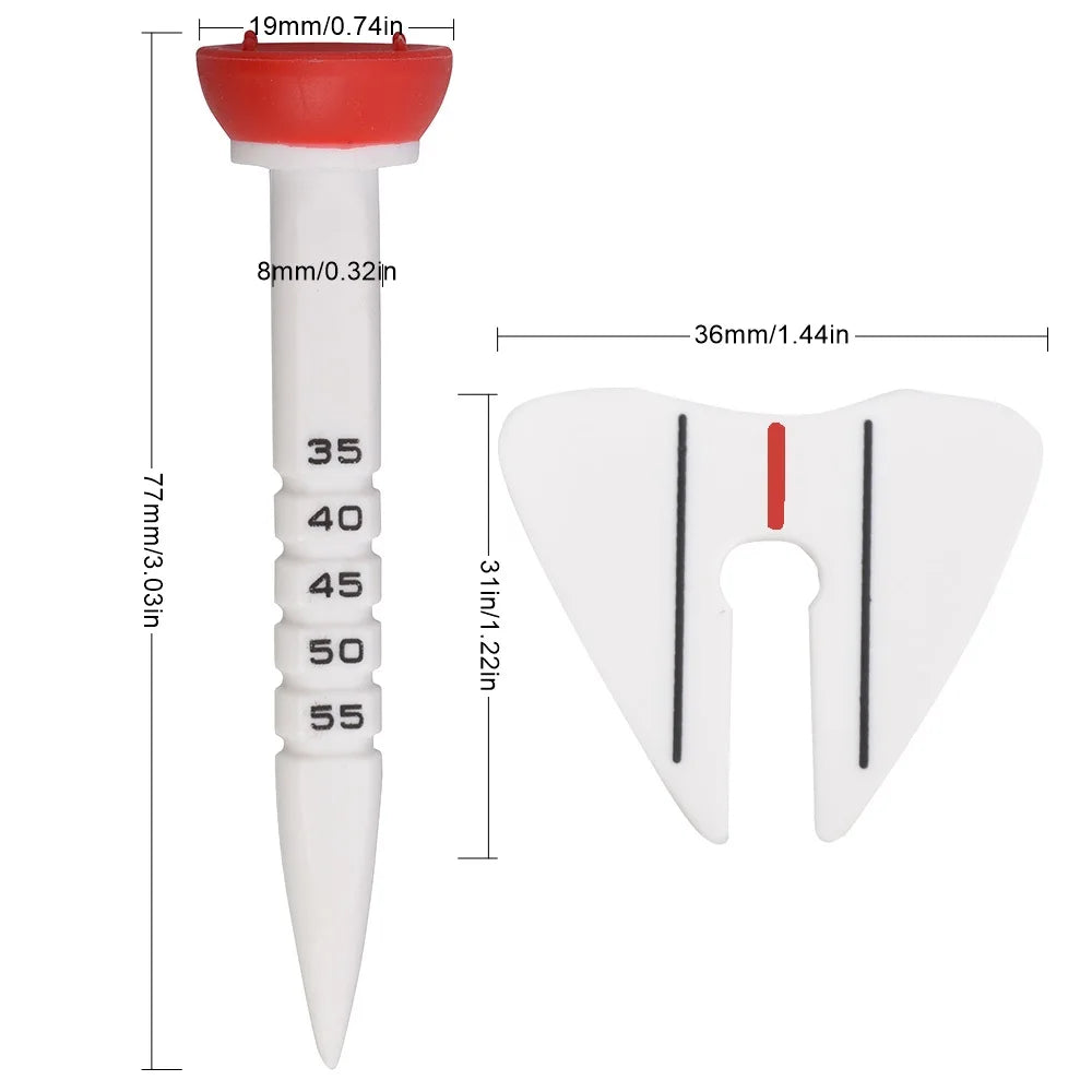 4pcs Adjustable-Height Golf Tees 33–55mm Training Accessories