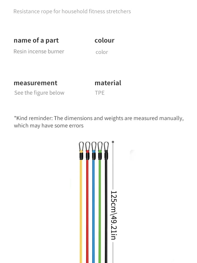 11PCS TPE Resistance Band Set with Handles and Door Anchor