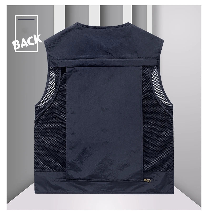 FGKKS Men’s Outdoor Multi-Pocket Vest Breathable Sports Coat