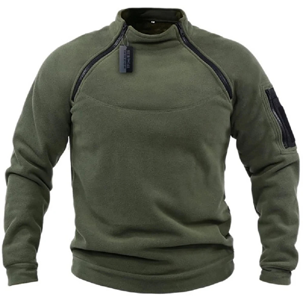Men’s Tactical Fleece Jacket Windproof Thermal Hiking Coat