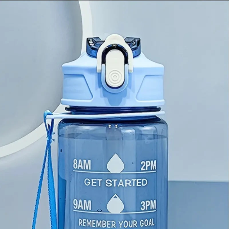 800ml Sports Water Bottle Leak-Proof with Time Scale