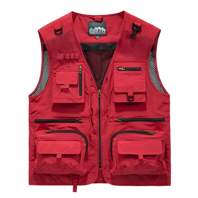 FGKKS Men’s Outdoor Multi-Pocket Vest Breathable Sports Coat