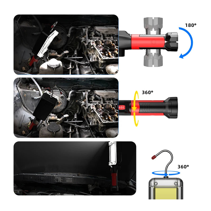 LED Work Light COB Floodlight 8000LM Rechargeable Portable Magnetic Lamp