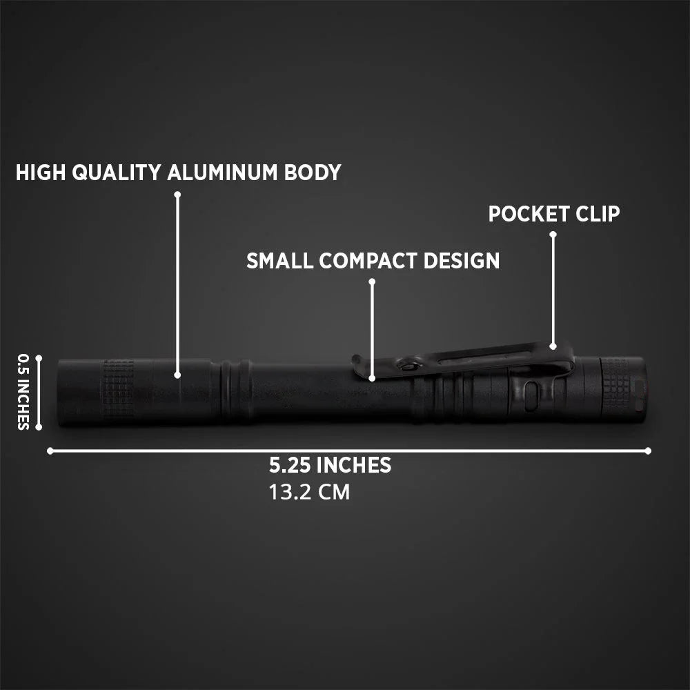 Mini LED Pen Flashlight Tactical Pocket Torch with Clip