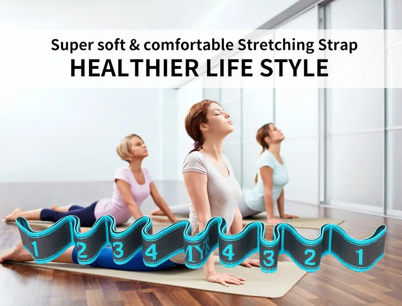 Elastic Yoga Stretch Strap with Loops – Ballet, Pilates & Gymnastics