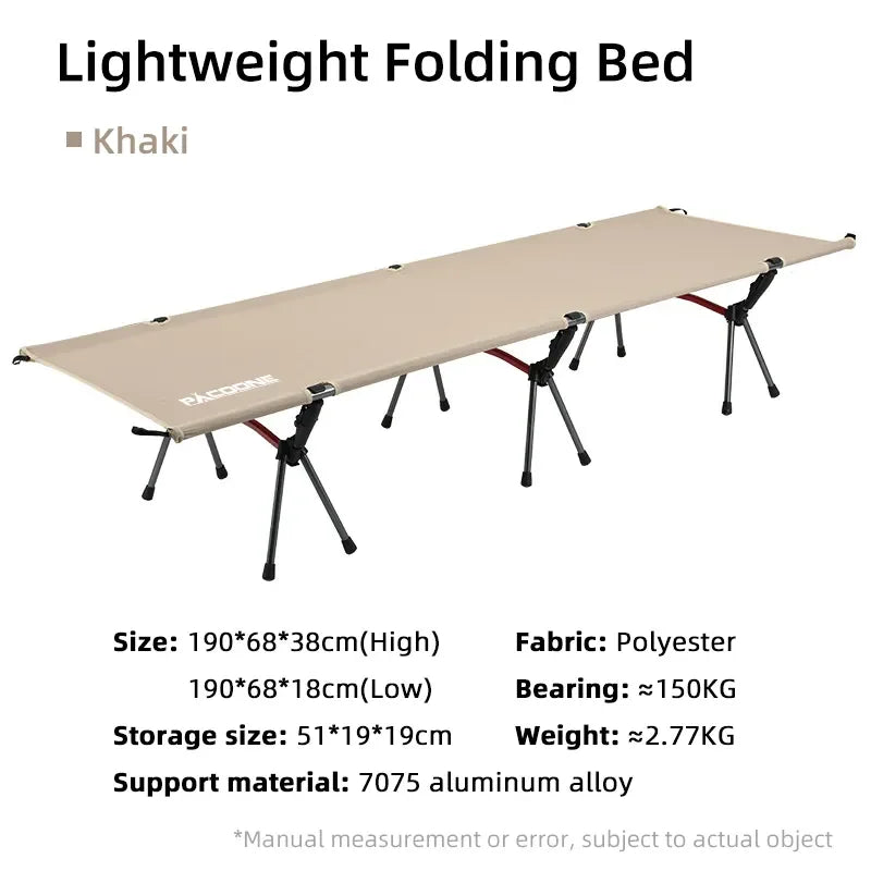 Folding Camping Cot Portable Outdoor Bed for Adults & Kids