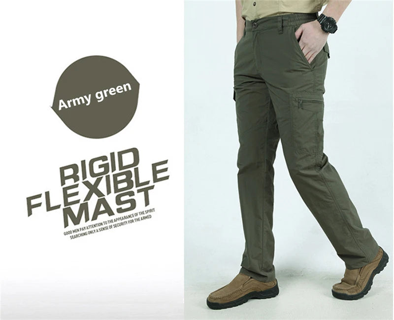 Men’s Summer Tactical Cargo Pants Lightweight Waterproof