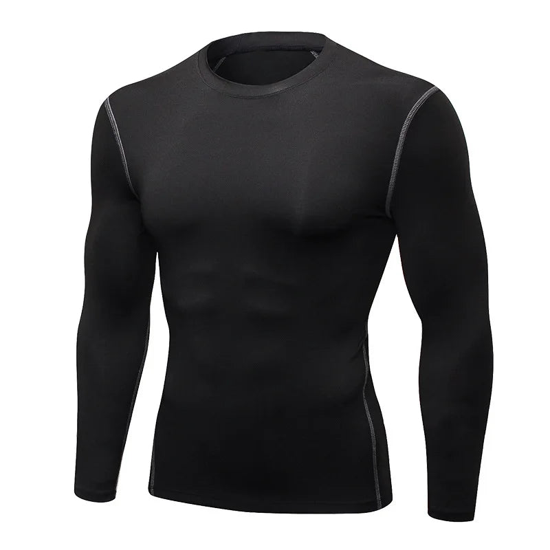 Men’s Long-Sleeve Thermal Underwear Fast-Dry Fitness Top