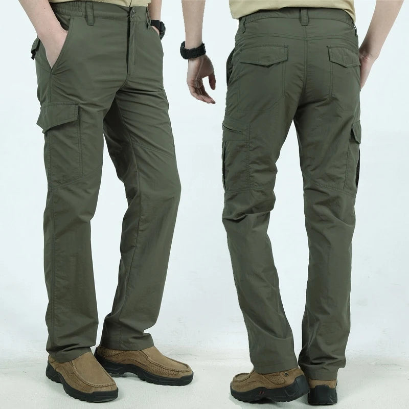 Men’s Summer Tactical Cargo Pants Lightweight Waterproof