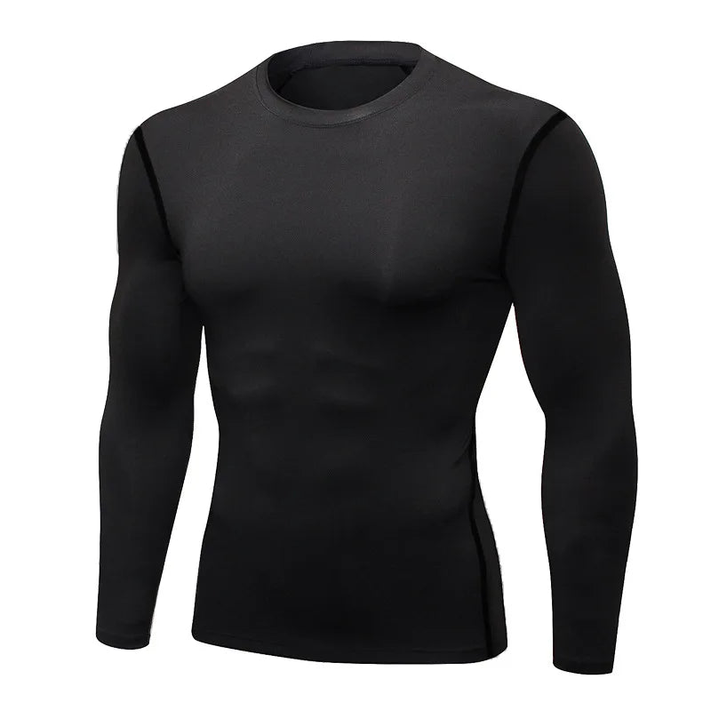 Men’s Long-Sleeve Thermal Underwear Fast-Dry Fitness Top