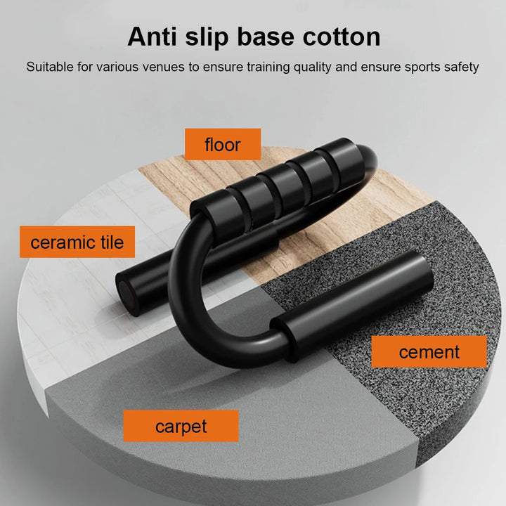 S-Shape Push-Up Stands – Anti-Slip Foam Handle Chest Fitness Equipment