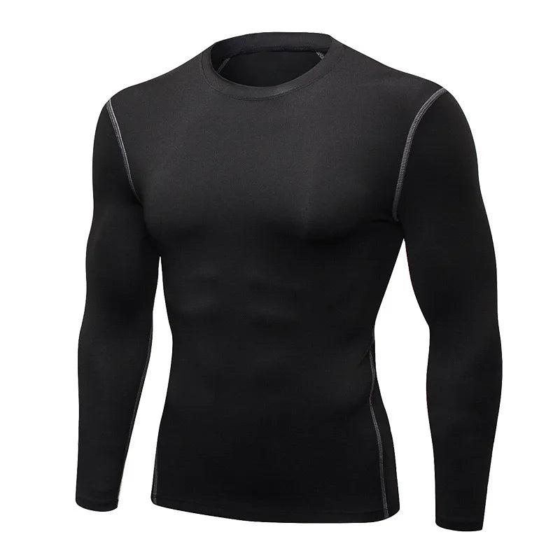 Men’s Long-Sleeve Thermal Underwear Fast-Dry Fitness Top