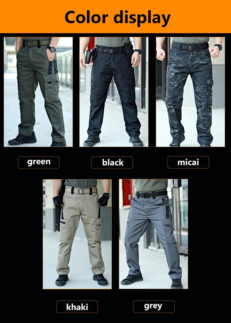 Men’s Tactical Cargo Work Pants Waterproof Outdoor Trousers