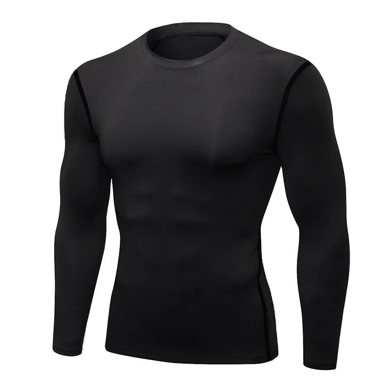 Men’s Long-Sleeve Thermal Underwear Fast-Dry Fitness Top