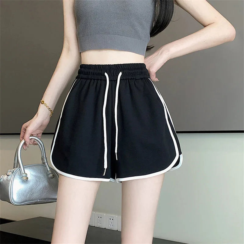 Women’s Yoga Shorts Loose Mid-Waist Breathable Wide-Leg